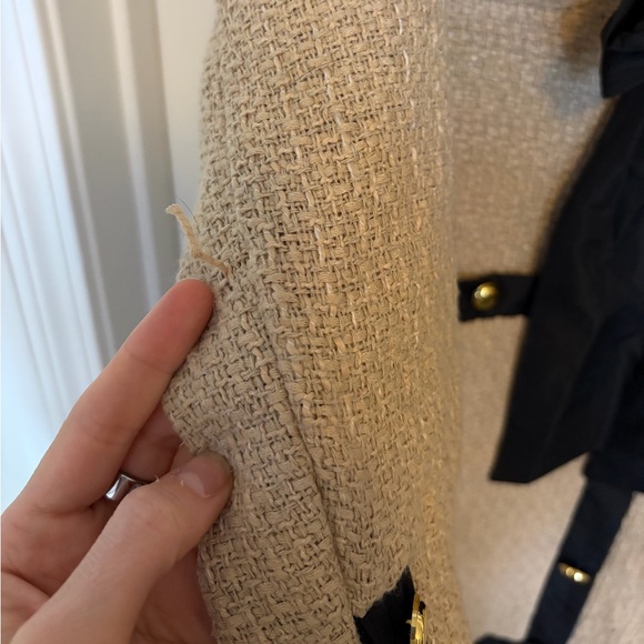 Tuckernuck Pomander Place Tan Coco Tweed Bow Dress Medium - Picture 10 of 13